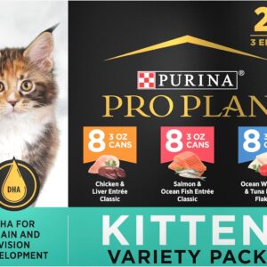 Purina Pro Plan High Protein Wet Kitten Food Variety Pack, DEVELOPMENT Kitten Favorites – (Pack of 24) 3 oz. Cans