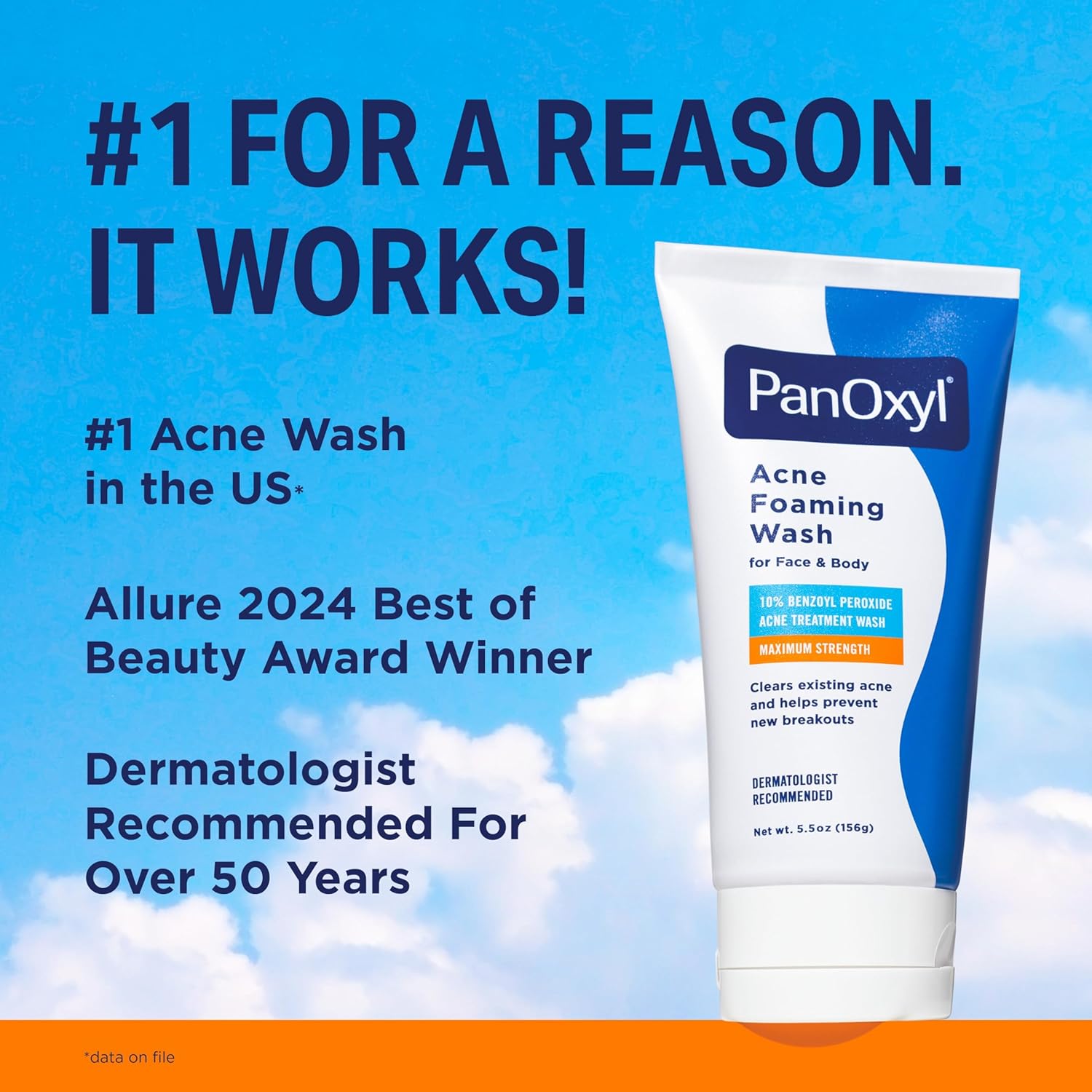 PanOxyl 10% Benzoyl Peroxide Acne Foaming Wash, Maximum Strength, Daily Acne-Fighting Face and Body Cleanser, Face Wash to Clear, Treat and Prevent Acne Pimples and Stubborn Breakouts, 5.5 Oz Tube - Image 3