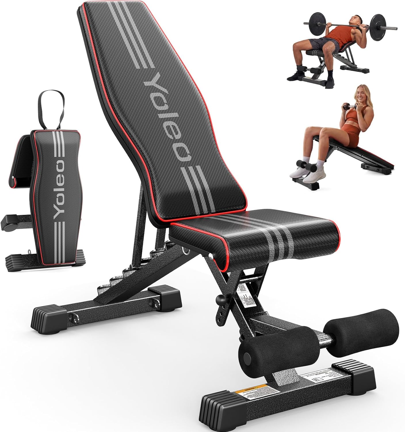 YOLEO Adjustable Weight Bench for Home Gym, ASTM-Certified 827LBS, 98% Pre-Assembled, Foldable Gym Bench with 84 Positions Incline Decline Flat, Wider Seat YOLEO Adjustable Weight Bench for Home Gym, ASTM-Certified 827LBS, 98% Pre-Assembled, Foldable Gym Bench with 84 Positions Incline Decline Flat, Wider Seat