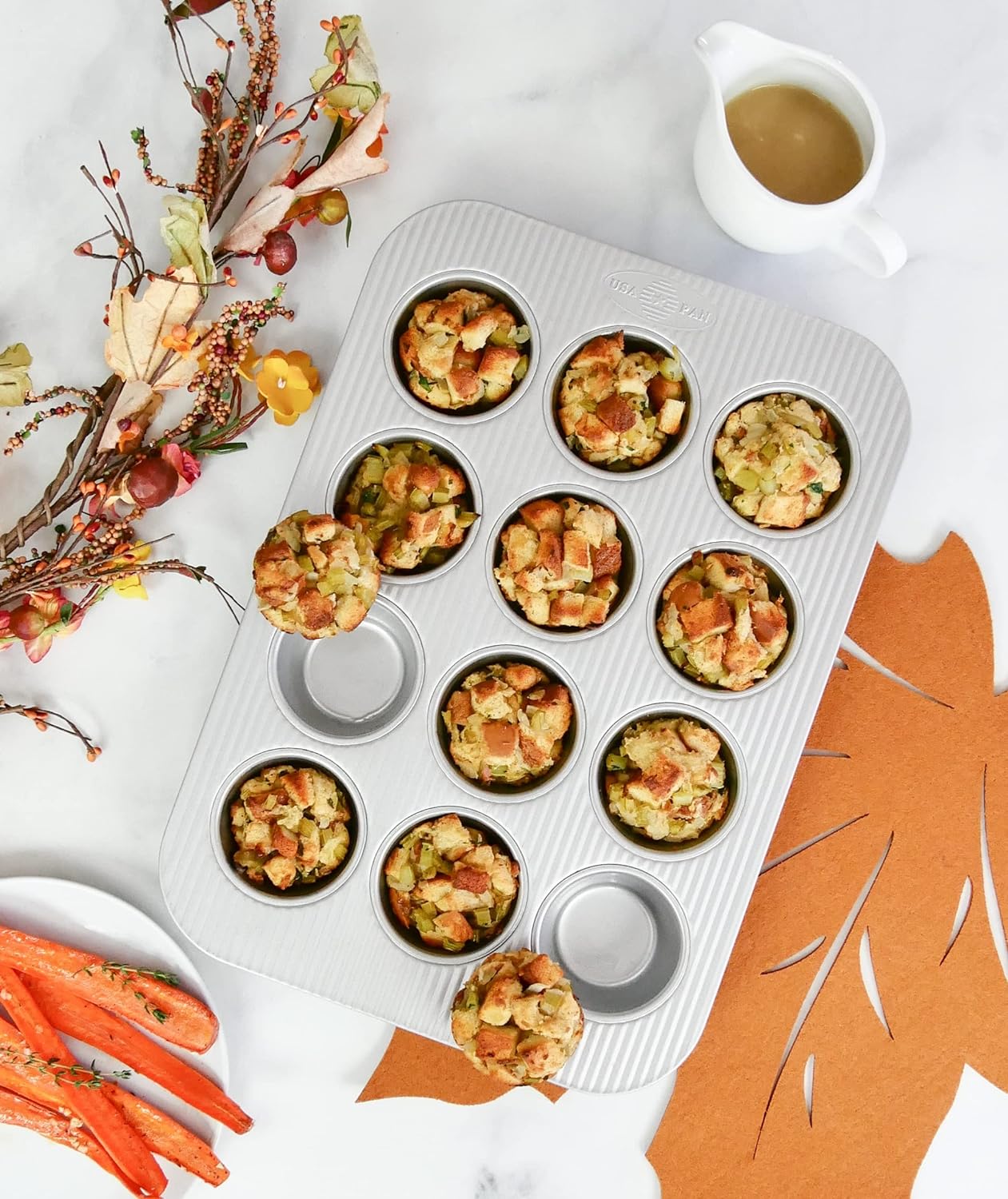 USA Pan Bakeware Muffin Pan, 12-Well, Set of 2, Aluminized Steel - Image 6