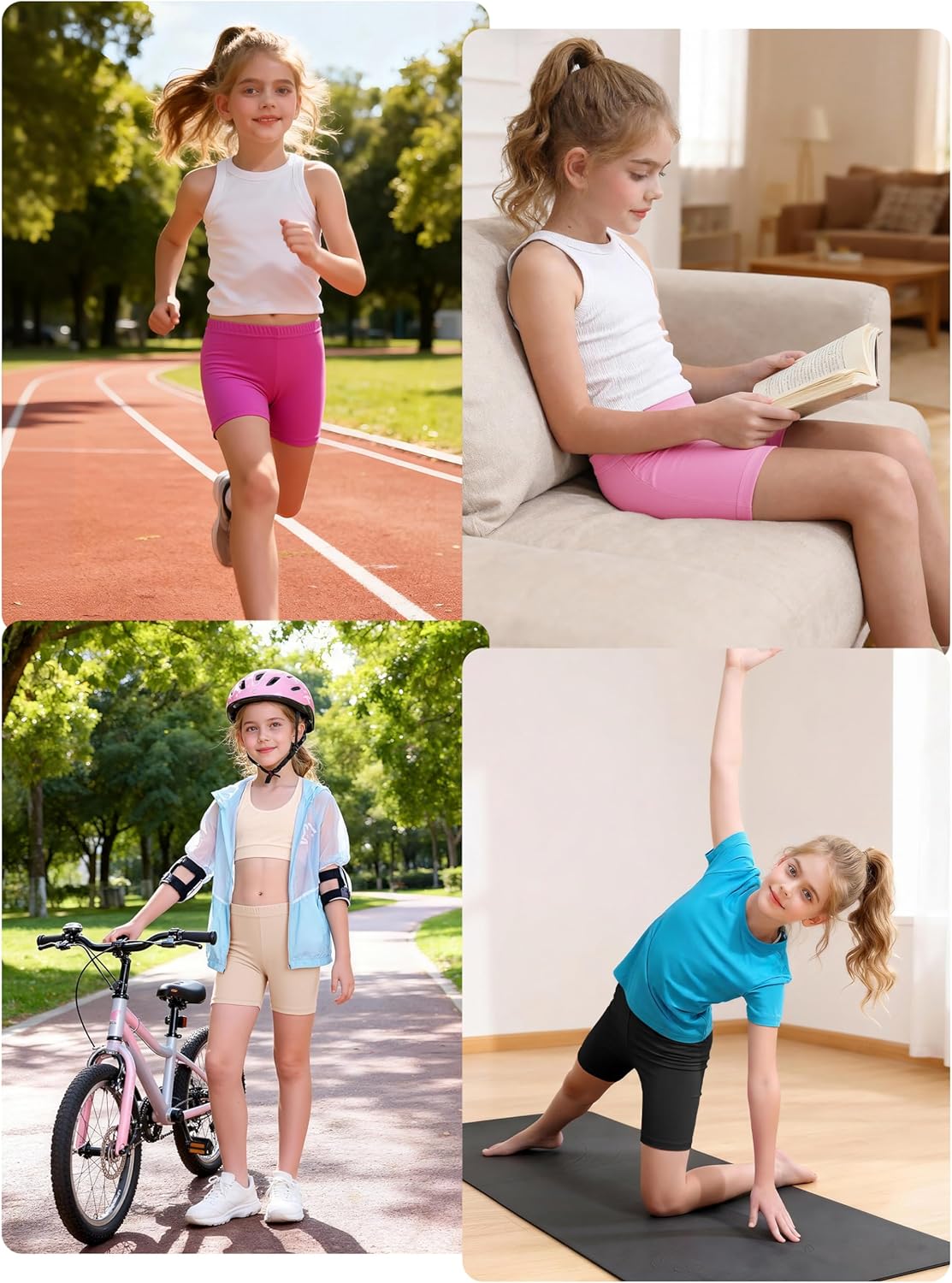 Resinta 6 Pack Girls Bike Shorts Under Dress Dance Cartwheel Shorts for Toddler Kids Summer Clothes Multicolor - Image 6