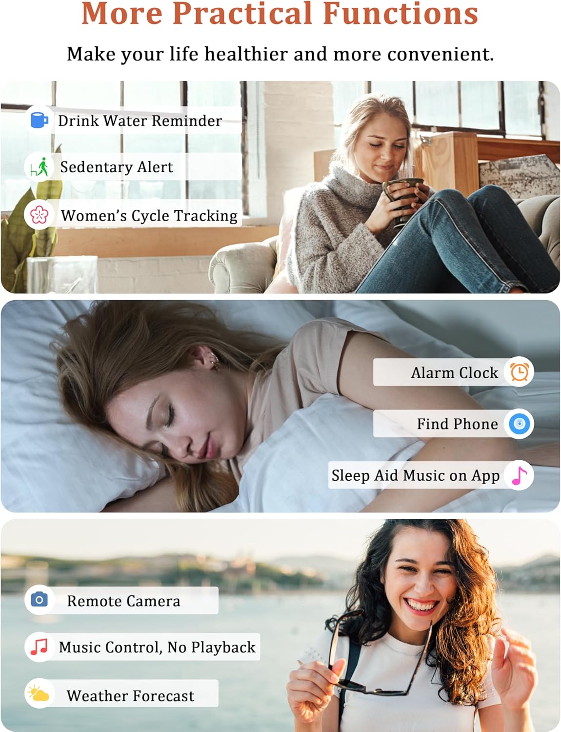 LODIMEKE Smart Watch, Alexa Built-in, Answer/Make Calls 44mm Smartwatch Women Men, 1.83" Sports Watch IP68 Waterproof, Heart Rate SpO2 Sleep Stress Monitor, Step Counter Watch for Android & iOS Phone - Image 7