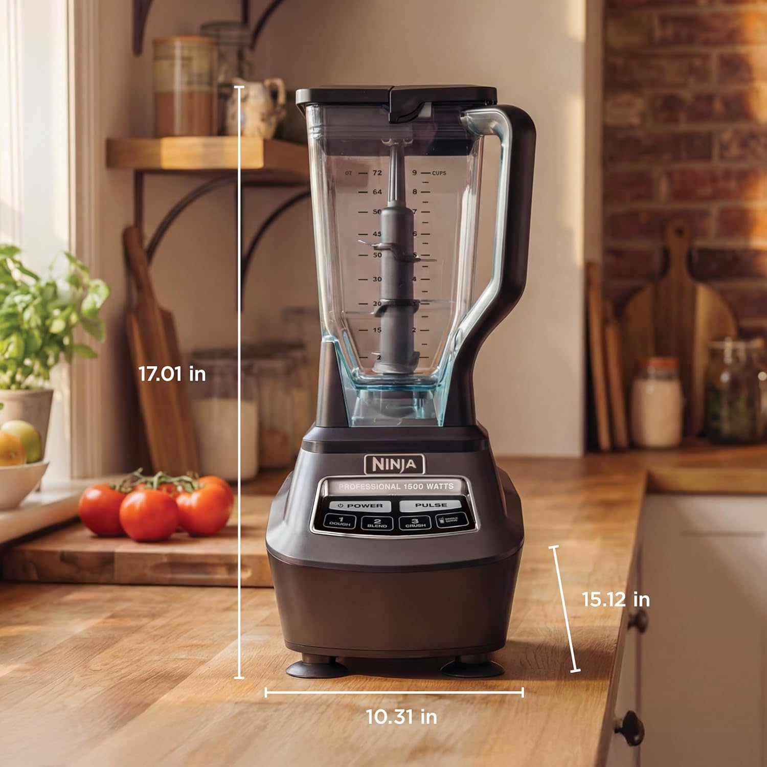 Ninja Kitchen System | All-in-One Food Processor & Blender for Smoothies | Includes Pitcher, (2) 16 oz. To-Go Cups & 8-Cup Bowl | Makes Salsa, Dough, Shakes, & Frozen Drinks | 1500W | Black | BL770 - Image 9