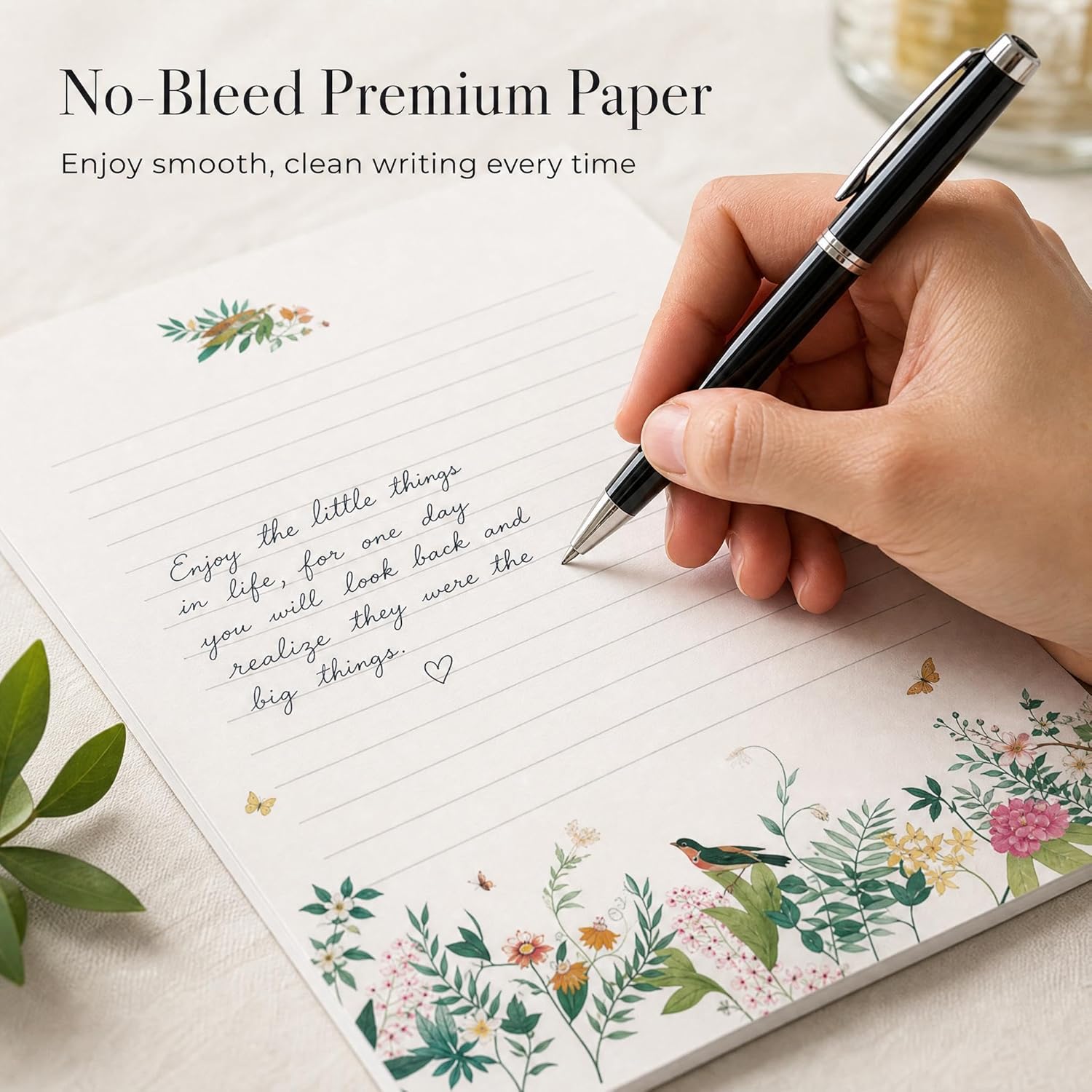 Beautiful Stationery Set with Envelopes - Premium-Quality, No-Bleed Lined Letter Writing Paper with Elegant Floral Designs - Cute Stationary Supplies Kit for Women & Personalized Gift for Loved Ones - Image 4