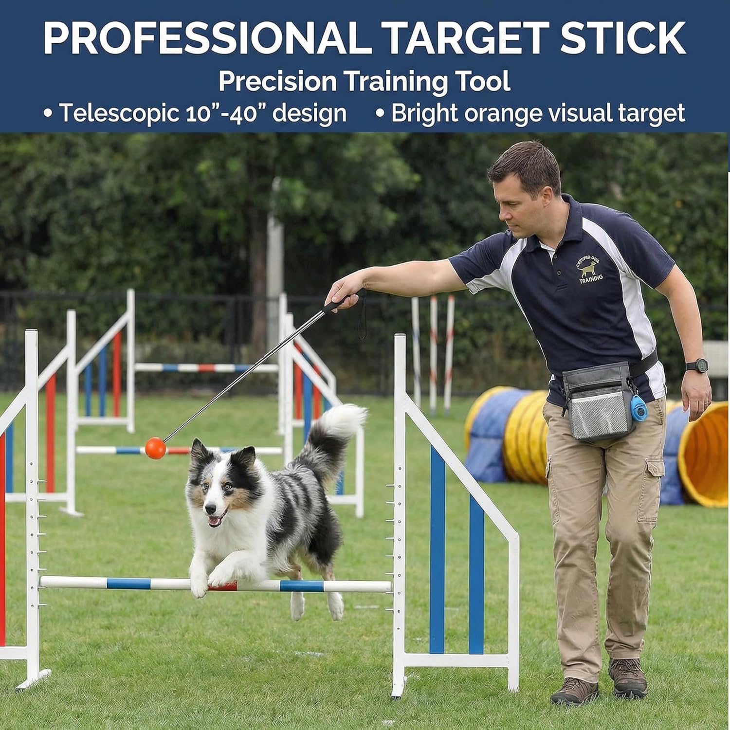 Pet Training Kit -Target Stick,Training Clicker,Whistle,Bell,Treat Pouch- Dog Training Equipment Tools, Agility Training Lure Course For Dogs,Cat Toilet Trainer Kit, Kitten Puppy Behavior Aids Trick - Image 3