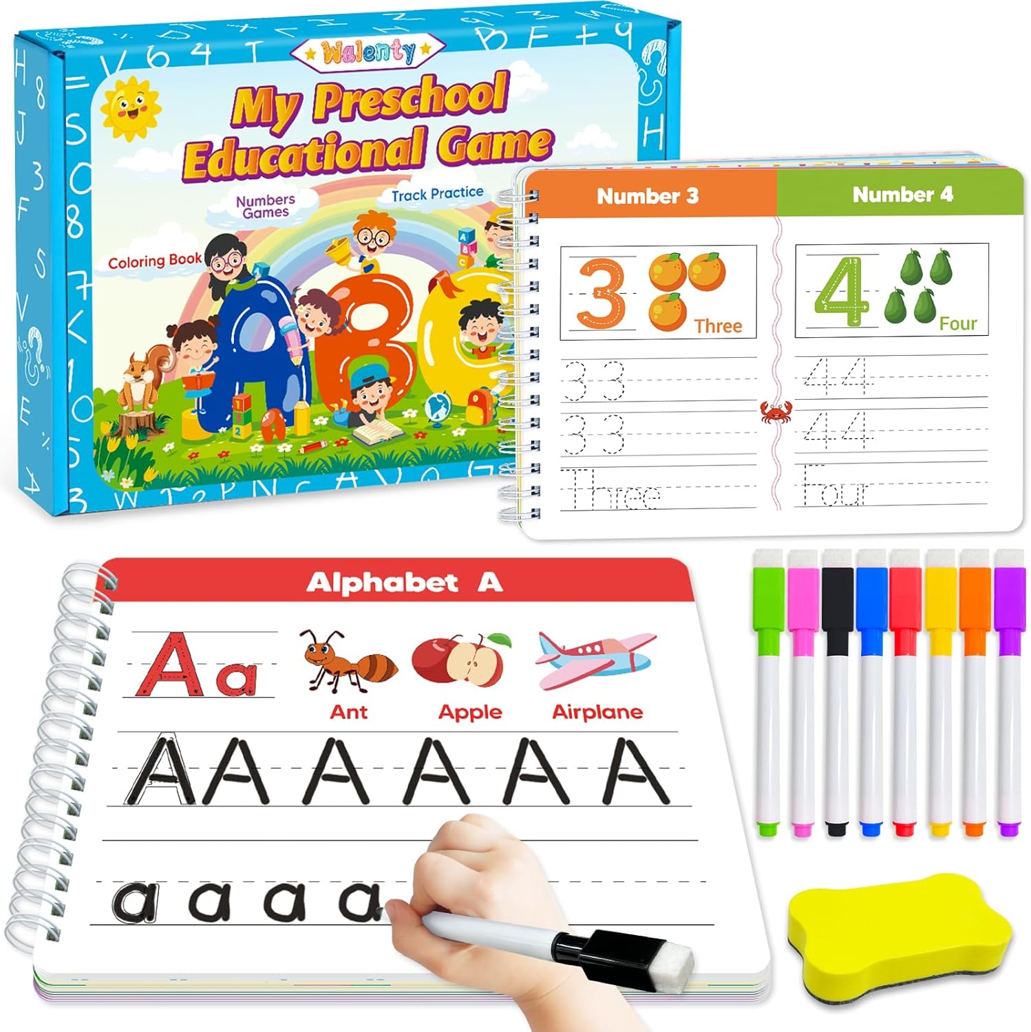 Preschool Learning Activities Kindergarten Workbooks, Toddler Busy Book Handwriting Practice, Coloring Tracing Activity Book for Kids 3-5, Montessori Educational Toys for 3 4 5 Year Old Boy Girl Gifts Preschool Learning Activities Kindergarten Workbooks, Toddler Busy Book Handwriting Practice, Coloring Tracing Activity Book for Kids 3-5, Montessori Educational Toys for 3 4 5 Year Old Boy Girl Gifts