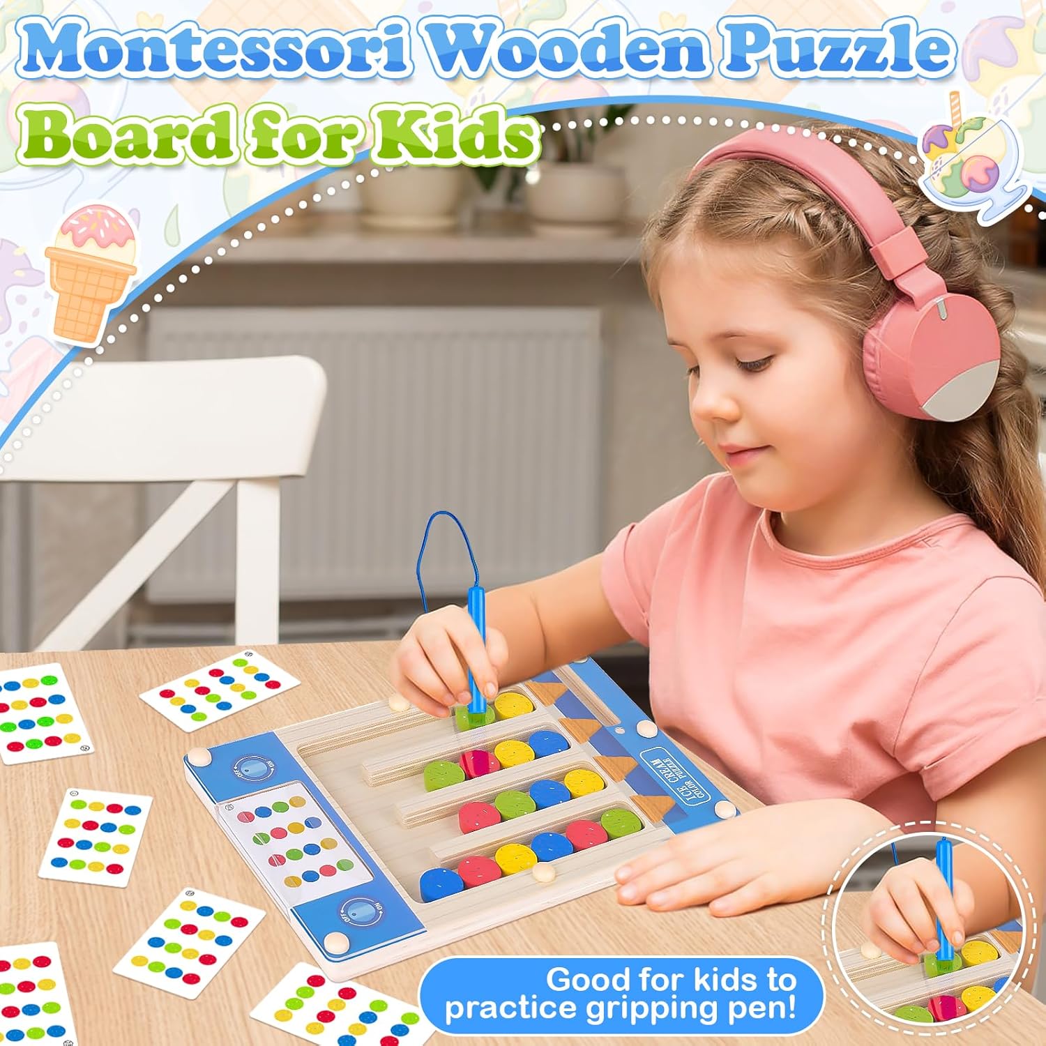 Montessori Wooden Sensory Autism Toys: 4 5 6 Year Old Girl Boy Birthday Gifts | Toys for 4-5-6-7 Year Old Boys Girls, Magnetic Puzzles for Kids Ages 4-7, Preschool Educational Learning Autistic Toy - Image 2