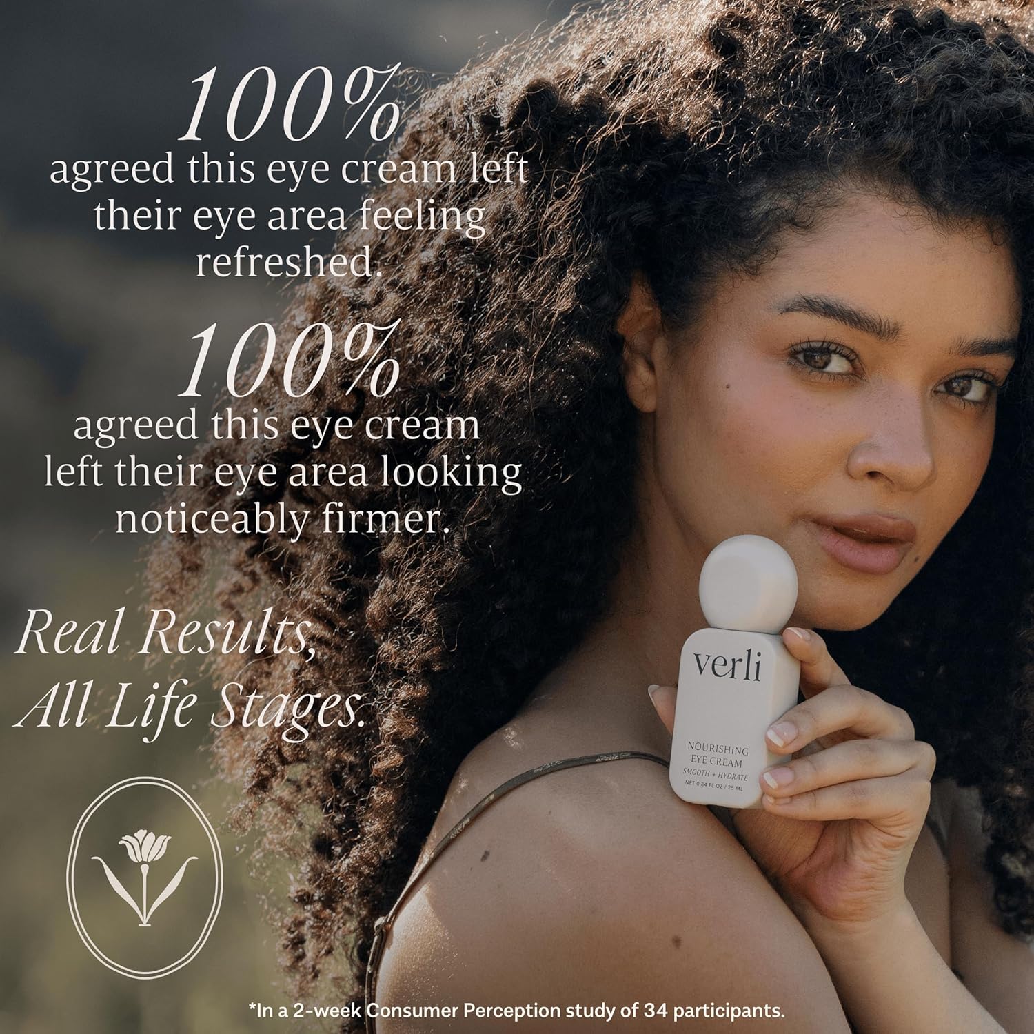 Verli Nourishing Eye Cream with Kakadu Plum & Hibiscus | Botanical Anti-Aging Skincare for Fine Lines, Firming & Brightening | Gentle, Deep Moisture for Sensitive Skin | Clean Beauty, 0.84 fl oz - Image 3