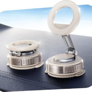 Snanlen 2026 Upgraded Car Phone Holder for Magsafe [108LBS Strongest Suction] 360° adjustable vacuum magnetic phone holders, cell phone car mount for iPhone 17 Pro Max 16 15 14 13 Air Plus (Rose Gold)