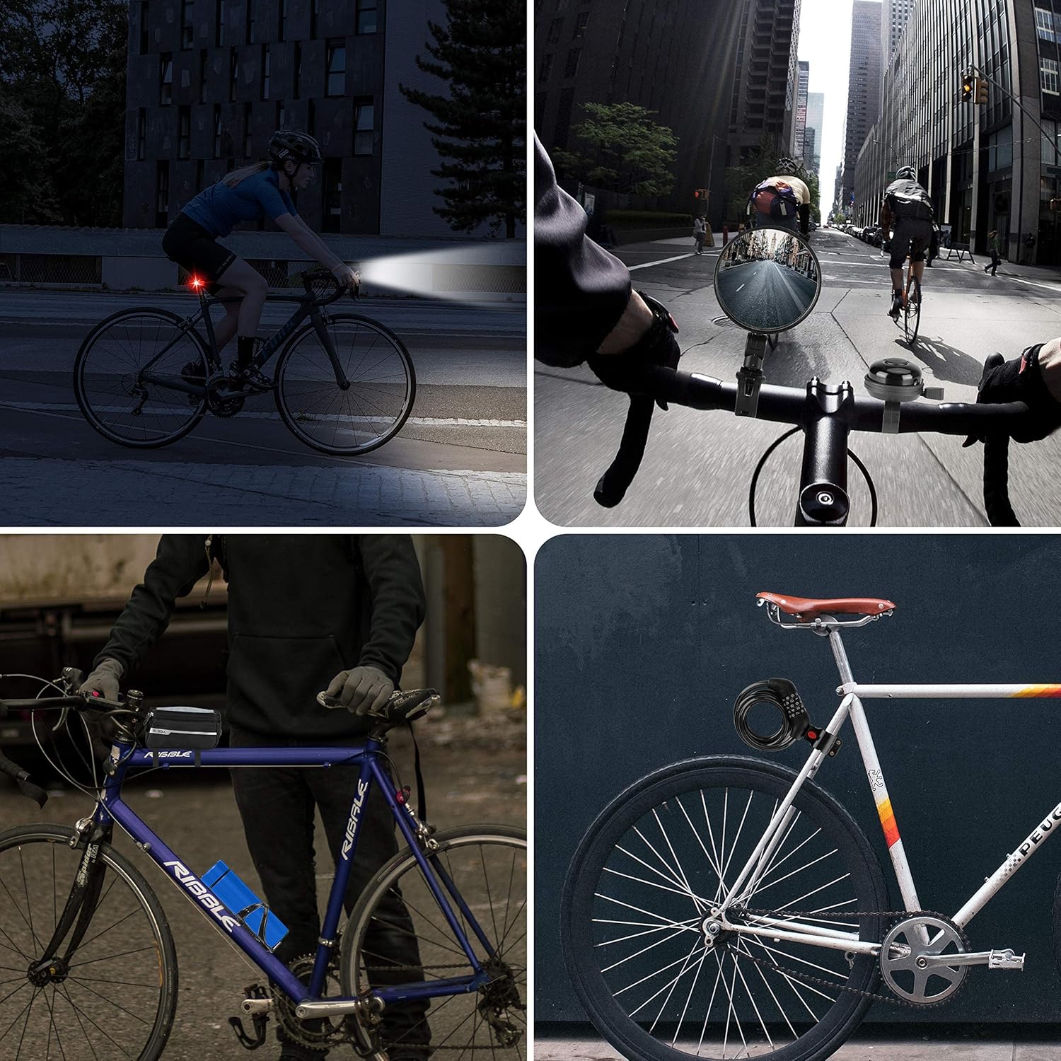 8 Pack Bicycle Accessories, Bike Light Set USB Rechargeable, 1 Bike Water Bottle Holder, Bicycle Bag and 1 Bike Aluminum Bicycle Bell,Pump - Image 8