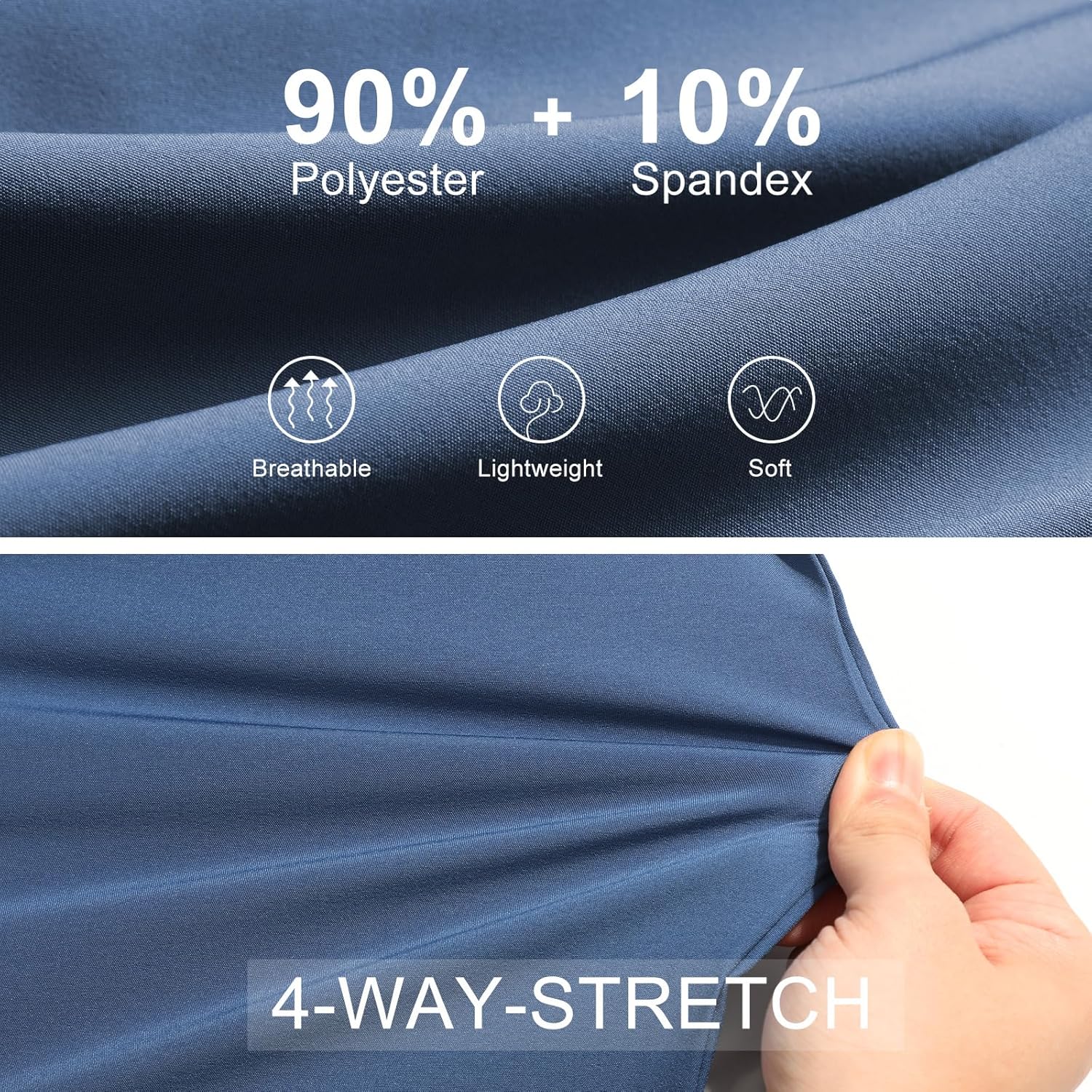 Surenow Men's Athletic Pants Elastic Waist Quick-Dry Lightweight Pants Workout Outdoor Sweatpants with Zipper Pockets - Image 4