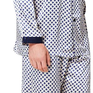 Lonxu Pajamas Set Mens Silk Satin Pajamas Long Sleeve Loungewear Two-Piece Sleepwear Button-Down Pj Set S-XXXXL
