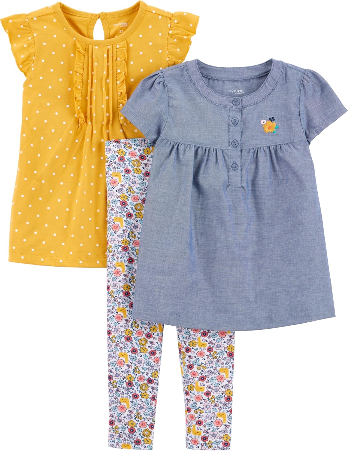 Simple Joys by Carter’s Baby Girls’ 3-piece Playwear Set Simple Joys by Carter’s Baby Girls’ 3-piece Playwear Set