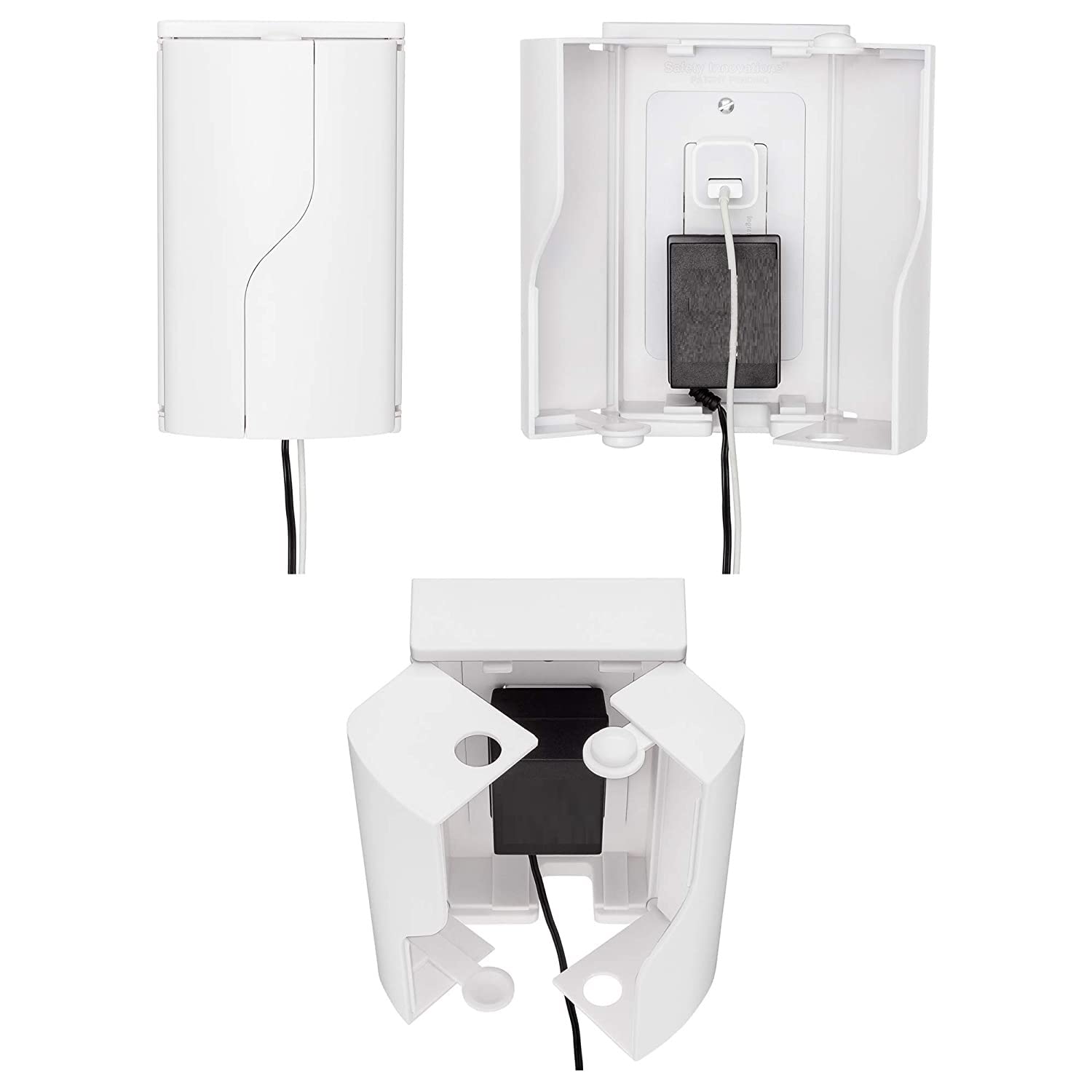 Safety Innovations Twin Door Baby Safety Outlet Cover Box for Babyproofing Outlets – More Interior Space for Extra Large Electrical Plugs and Adapters – Easy to Install – Easy to Use, (1-Pack) Safety Innovations Twin Door Baby Safety Outlet Cover Box for Babyproofing Outlets – More Interior Space for Extra Large Electrical Plugs and Adapters – Easy to Install – Easy to Use, (1-Pack)
