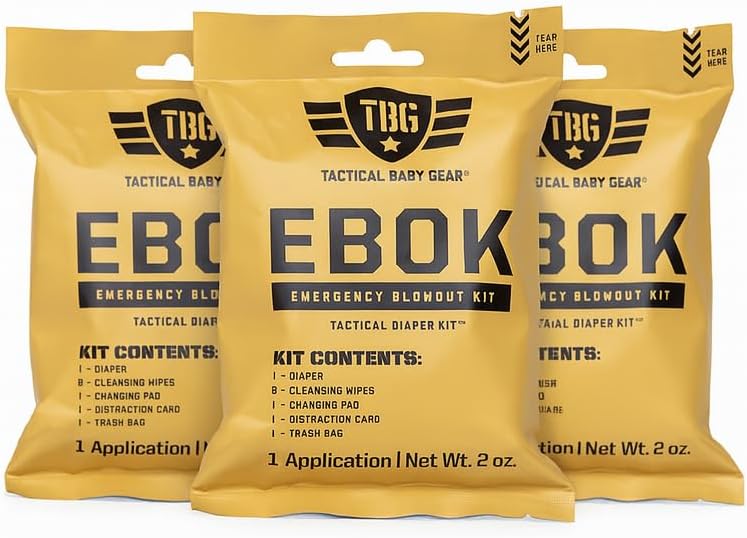 Tactical Baby Gear Tactical Diaper Kit (EBOK – Emergency Blowout Kit) – 3-Pack Disposable Baby Changing Kits with Sensitive-Skin Wipes, Wetness Indicator Diaper & Sanitary Changing Pad (Size 1) Tactical Baby Gear Tactical Diaper Kit (EBOK – Emergency Blowout Kit) – 3-Pack Disposable Baby Changing Kits with Sensitive-Skin Wipes, Wetness Indicator Diaper & Sanitary Changing Pad (Size 1)