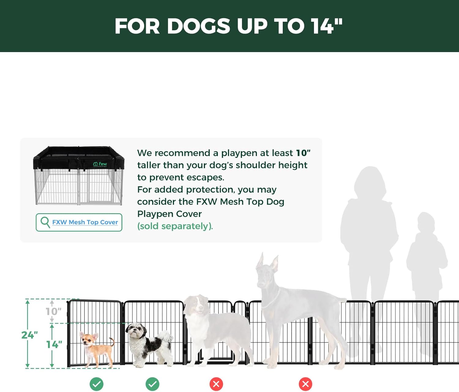 FXW Homeplus Unleashed Indoor Dog Playpen - Stress-Free and Safe Play, Heavy Duty 24 Inch 6 Panels Dog Pen for Puppy and Small Dogs, Black│Patented - Image 2