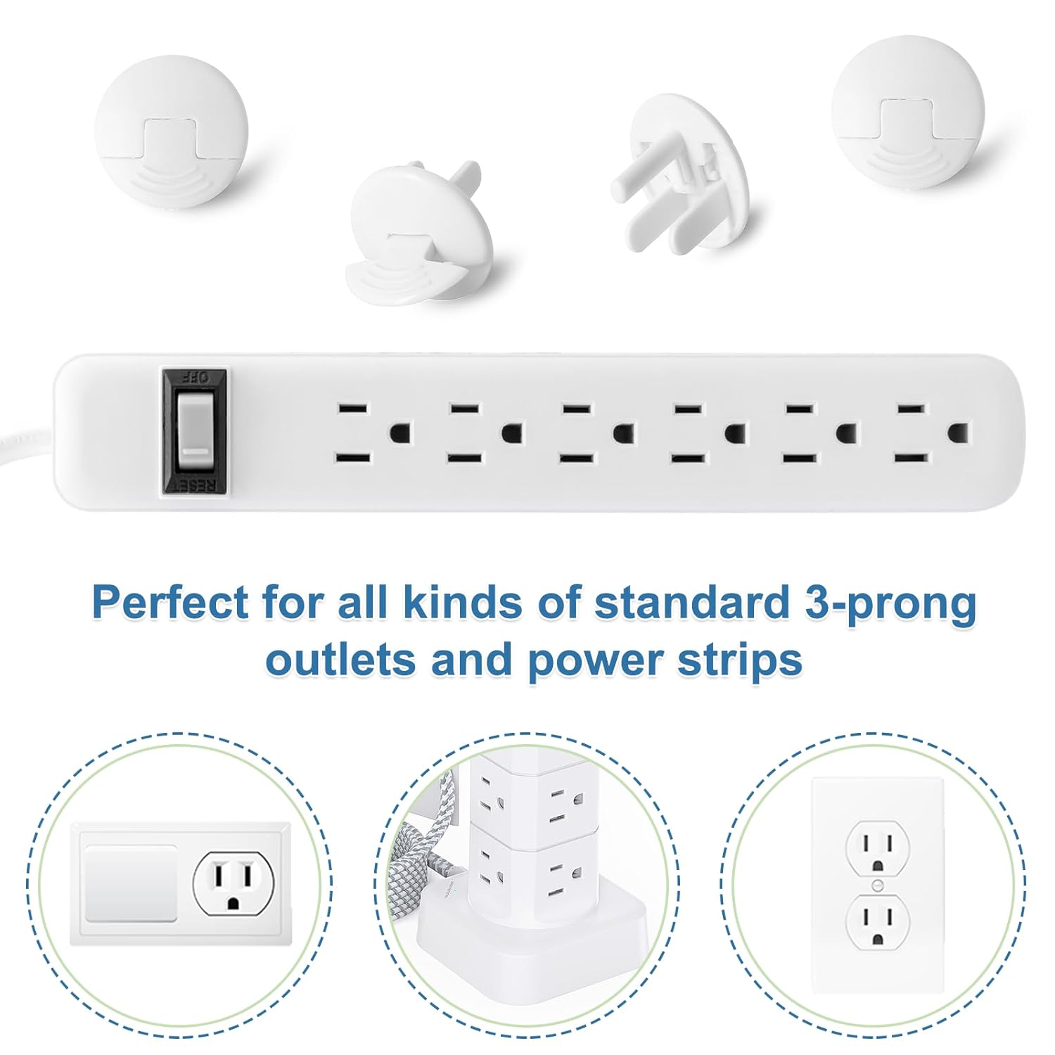 PRObebi Outlet Covers Baby Proofing White - 38 Pack Plug Covers for Electrical Outlets, Child Proof Socket Covers, Baby Safety Products for Home, Office, Easy Insatllation - Image 3