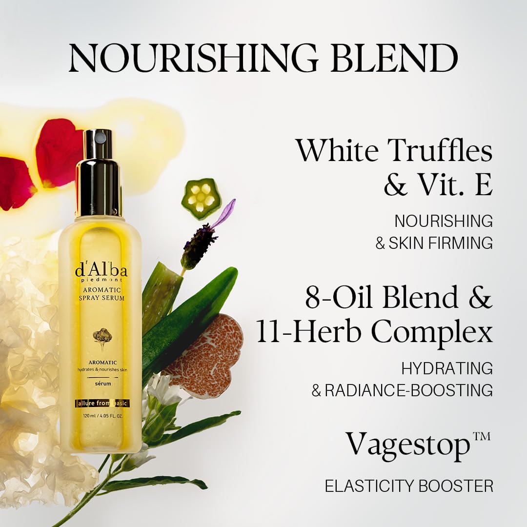d'alba Piedmont Italian White Truffle First Aromatic Spray Serum, Fragrant VEGAN Glowy Antioxidant Face Mist, Deep Hydration Skin Firmness, Korean Skin Care (4.05 fl.oz) - Image 6