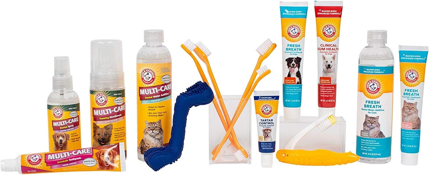 Arm & Hammer for Pets Tartar Control Dog Dental Kit, Enzymatic Toothpaste with Toothbrush and Fingerbrush, Baking Soda Formula Reduces Plaque and Tartar, Safe for Puppies, Beef Flavor, 3-Piece - Image 7