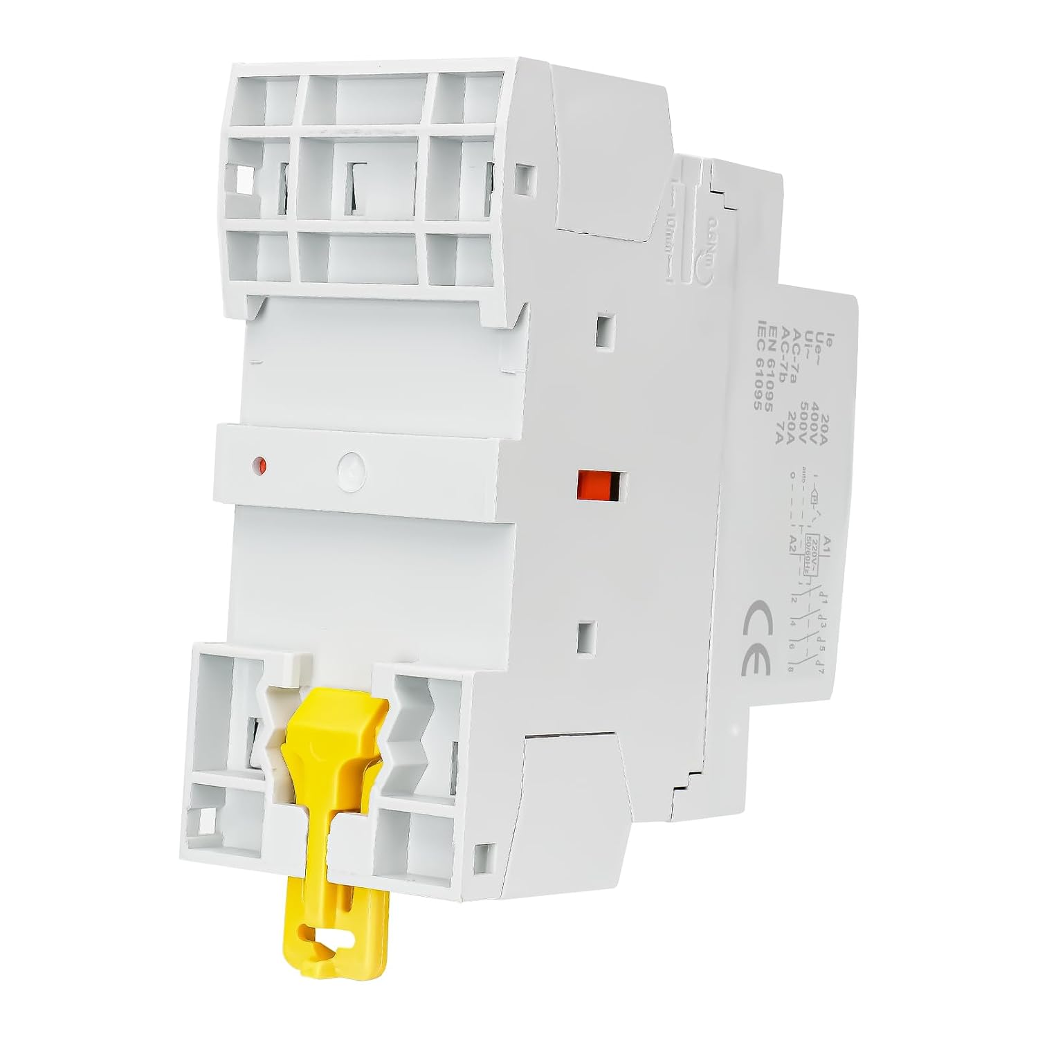 BAOMAIN 220V 4-Pole 20A Manual/Auto AC Contactor, 4NO, DIN Rail Mount | HC1-20M,4P Manual or Automatic Switchable,20Amp 4NO AC220V Contactor For HVAC,Motor,Pump,and Lighting Control - Image 5