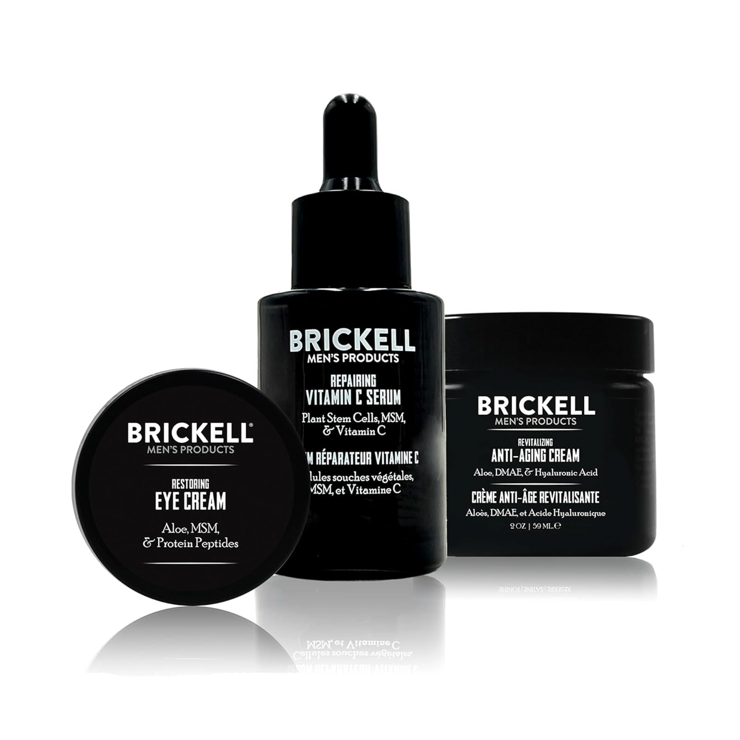 Brickell Men’s Advanced Anti-Aging Routine, Night Face Cream, Facial Serum and Eye Cream, With Hyaluronic Acid, Vitamin C, and MSM, Scented, Skin Care Gift Set Brickell Men’s Advanced Anti-Aging Routine, Night Face Cream, Facial Serum and Eye Cream, With Hyaluronic Acid, Vitamin C, and MSM, Scented, Skin Care Gift Set