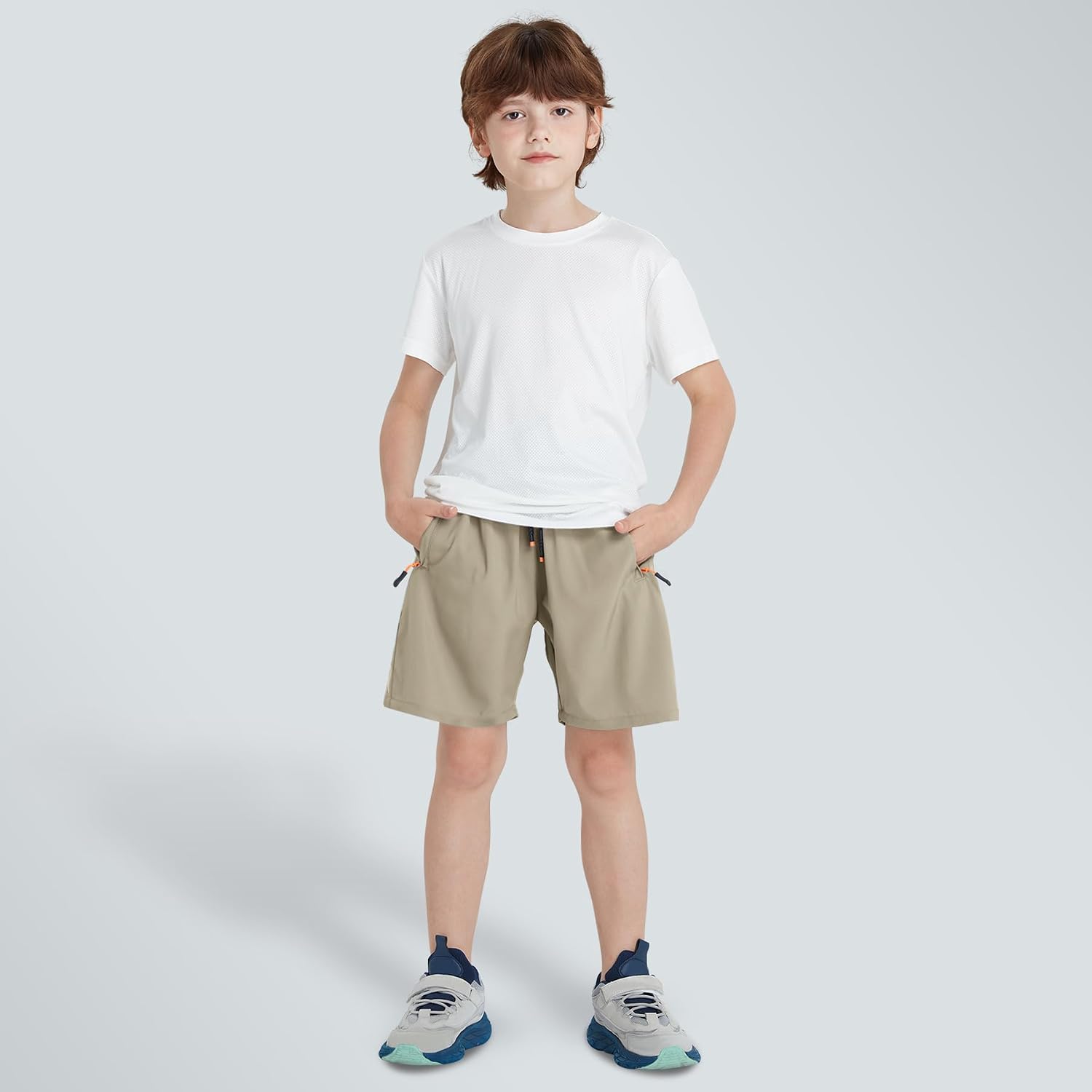 Boys Shorts Quick Dry Athletic Running Shorts with Zipper Pockets - Image 4