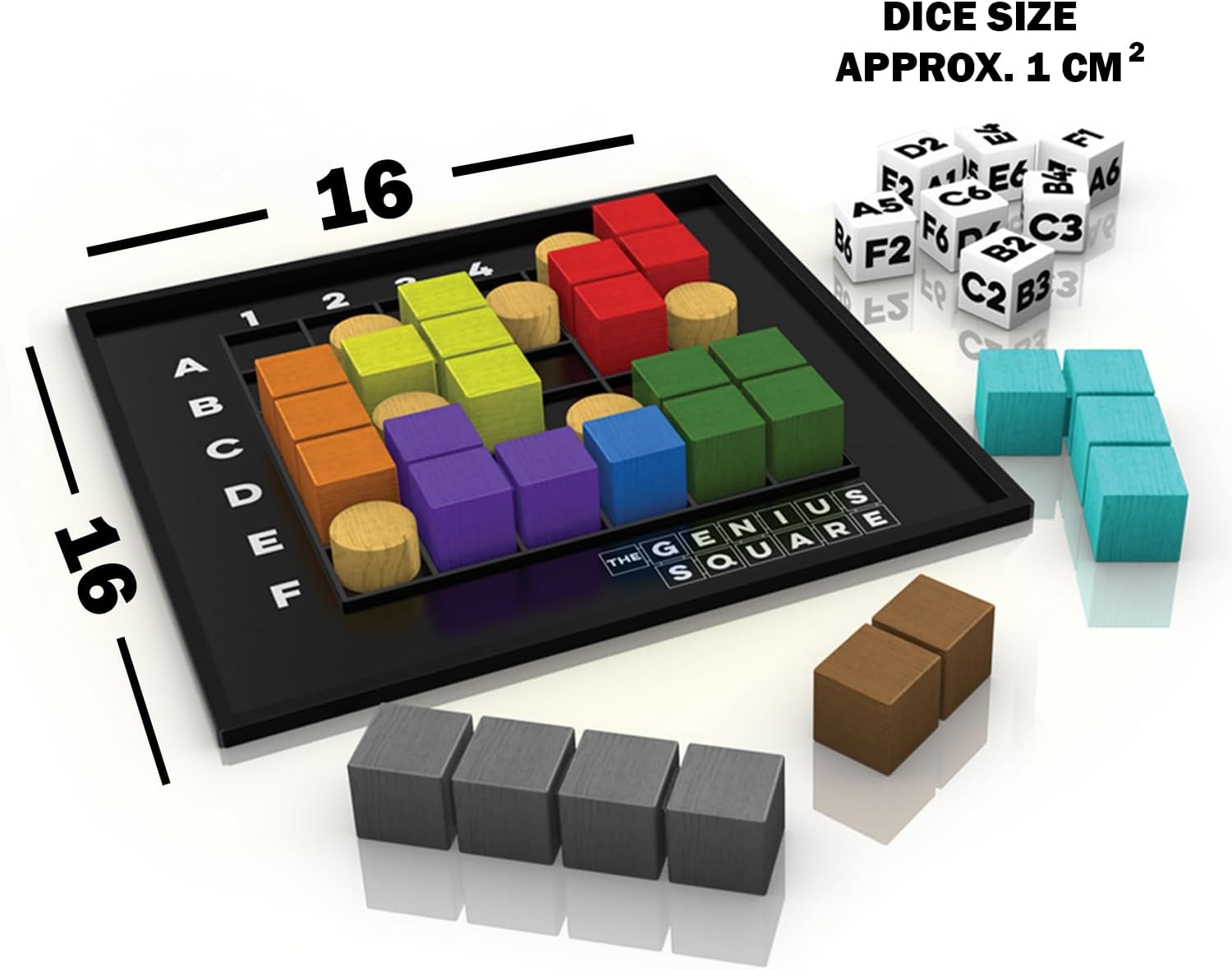 The Genius Square from The Happy Puzzle Company – Game of The Year Award Winner, 60000+ Solutions STEM Puzzle Game. Roll Dice, Race Your Opponent to Fill Grid with Different Shapes! - Image 6