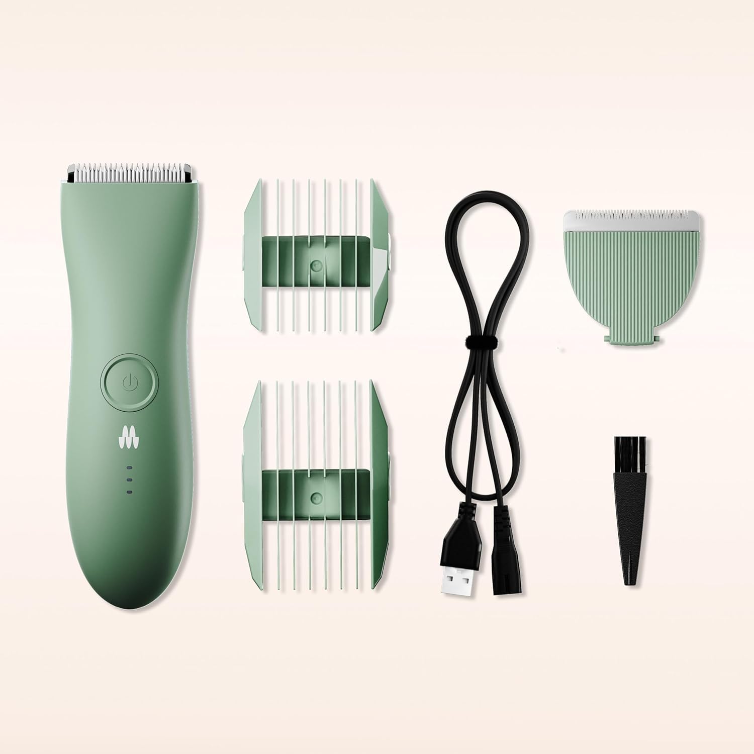 MERIDIAN The Trimmer Original - Body Hair Trimmer for Men, Electric Shaver for Pubic Hair, Chest, Legs & Bikini, Waterproof & Rechargeable, Sage - Image 8
