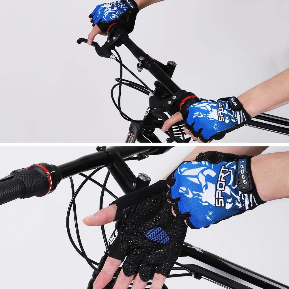 Accmor Cycling Gloves for Women Men, Half Finger Bike Gloves, Road Bicycle Gloves, Shock-Absorbing Anti-Slip Breathable Motorcycle Mountain Bike Gloves for Men Women Adults - Image 8