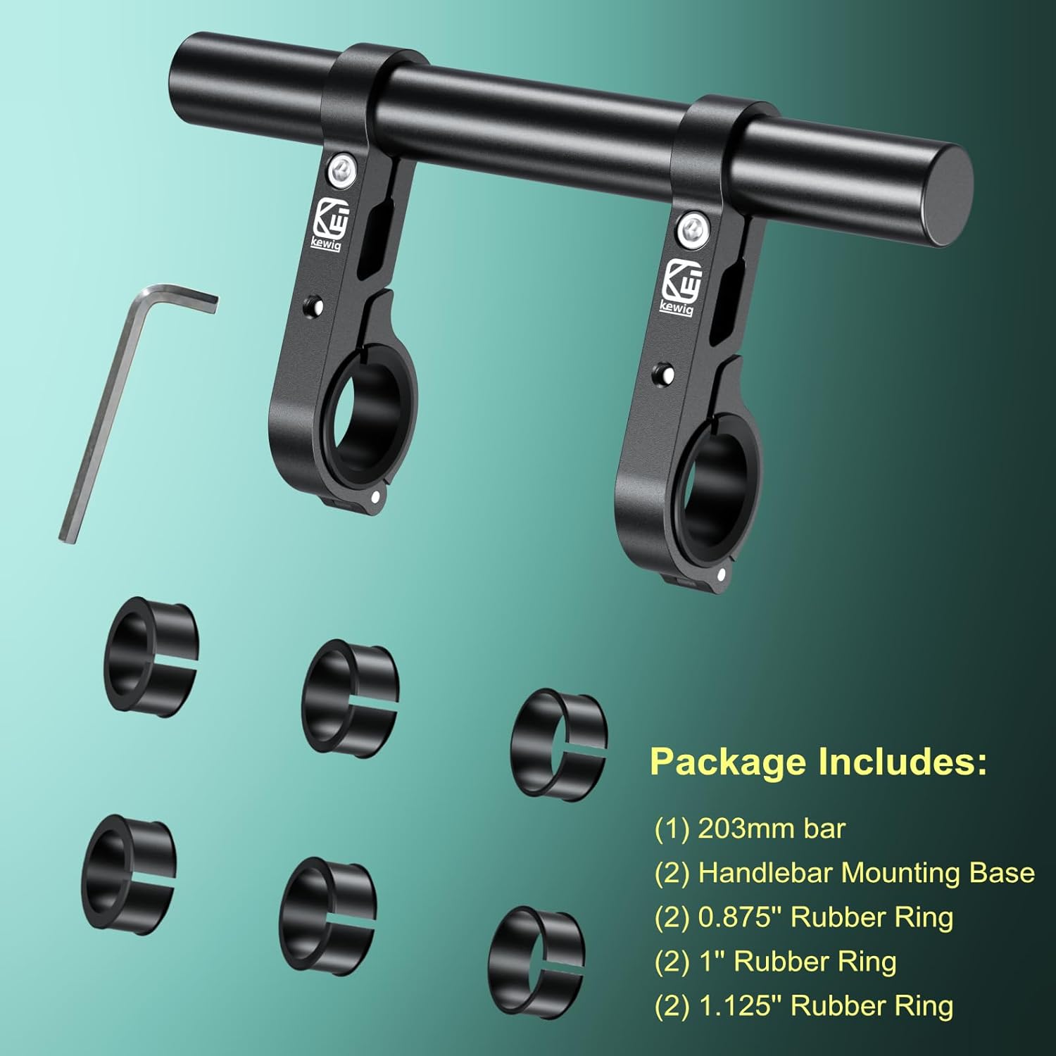 BRCOVAN Aluminum Alloy Handlebar Extender Extensions with 8'' Long Cross Bar with Double Clamp Mounting Base Fit 0.875'' / 1'' / 1.125'' / 1.26'' Handlebars for Bike Bicycle Motorcycle Scooter ATV - Image 7
