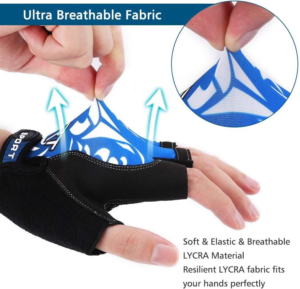 Accmor Cycling Gloves for Women Men, Half Finger Bike Gloves, Road Bicycle Gloves, Shock-Absorbing Anti-Slip Breathable Motorcycle Mountain Bike Gloves for Men Women Adults - Image 5