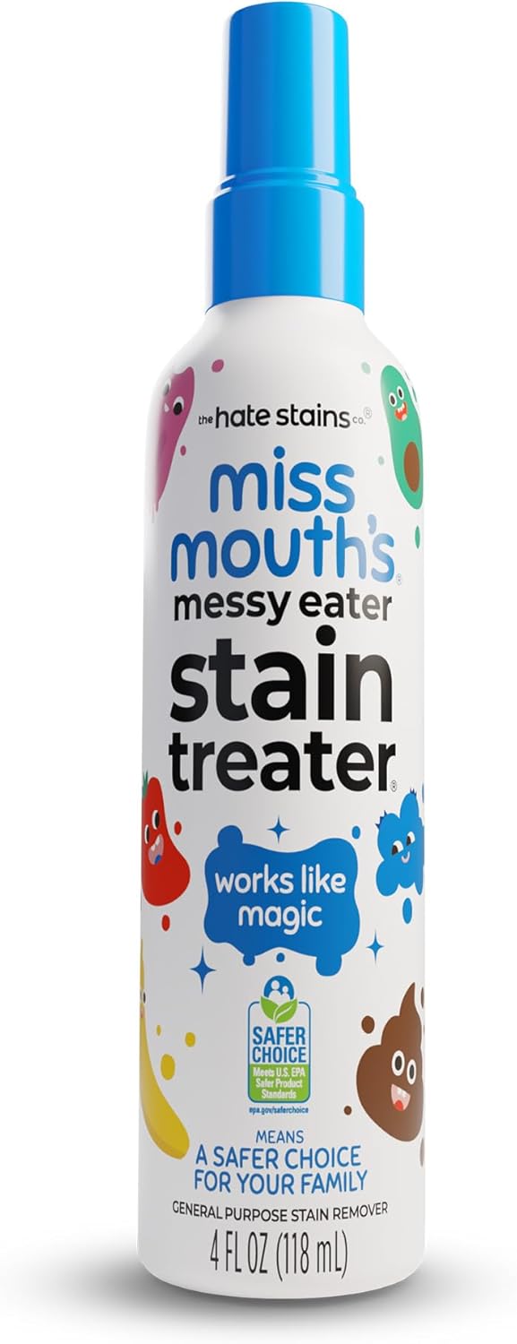 Miss Mouth’s Messy Eater Stain Treater Spray – 4oz Stain Remover – Newborn & Baby Essentials – No Dry Cleaning Food, Grease, Coffee Off Laundry, Underwear, Fabric Miss Mouth’s Messy Eater Stain Treater Spray – 4oz Stain Remover – Newborn & Baby Essentials – No Dry Cleaning Food, Grease, Coffee Off Laundry, Underwear, Fabric