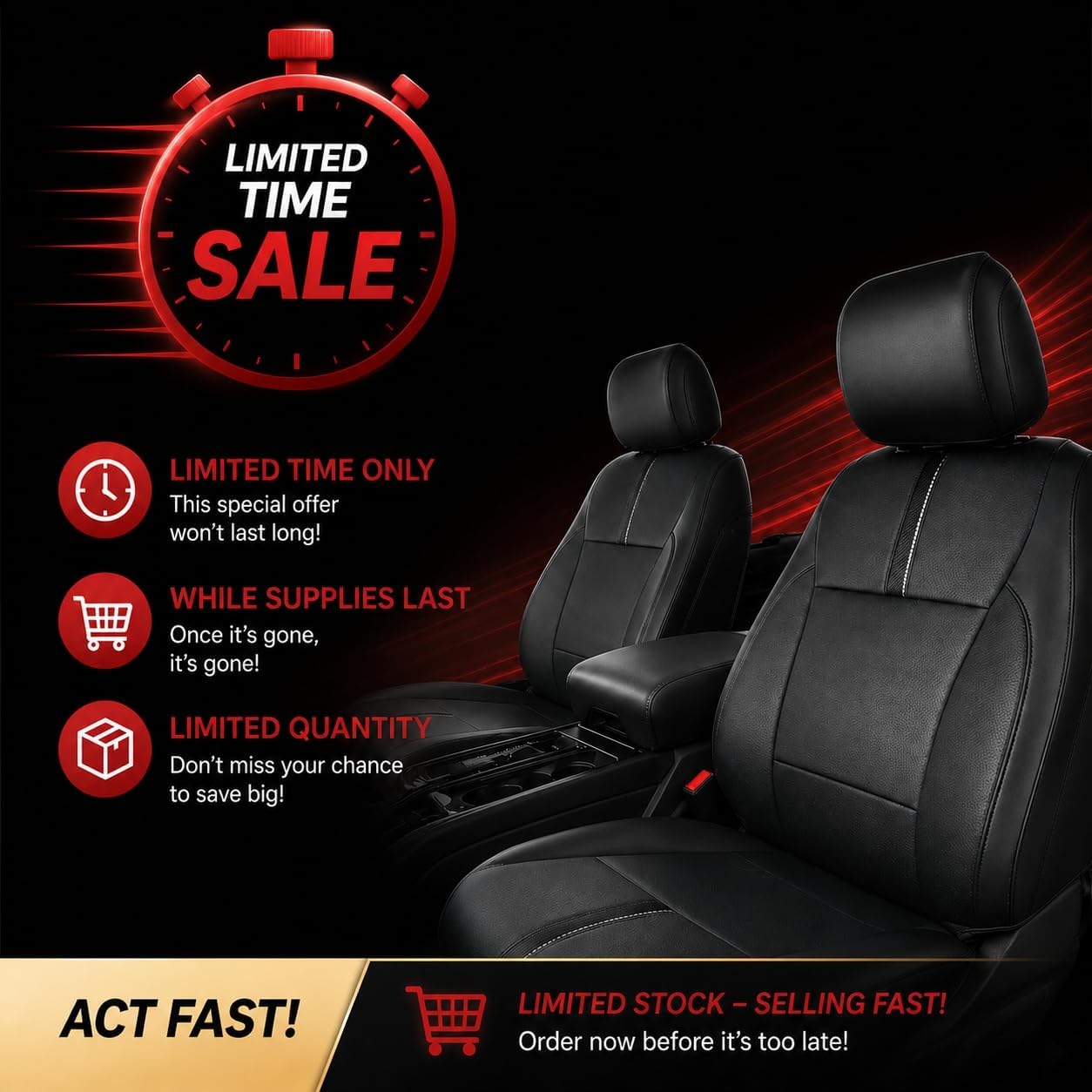 CreekT® Full Set Seat Covers for Ford F150 2015-2026, Waterproof Pickup Custom Fit Faux Leather Seat Covers for Ford F-150 Accessories 2021 2022 2023 2024 2025 2026 Super Crew/Crew Cab(XL,XLT) - Image 2