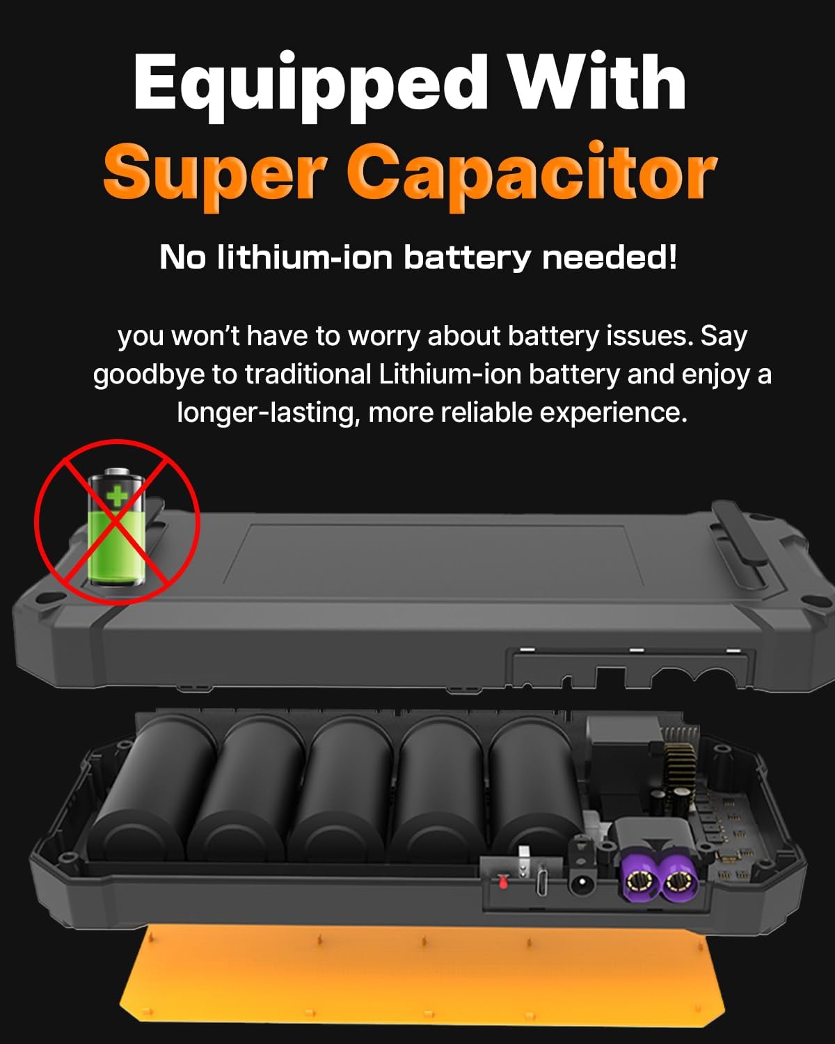 Autowit Super Capacitor Jump Starter, 12V Batteryless Portable Jump Box, Jumper Cables for 8.0 Gas&4.0 Diesel Car, Portable Jump Starter for Car Battery, Bulit-in Supercapacitor, No Need Pre-Charge - Image 5