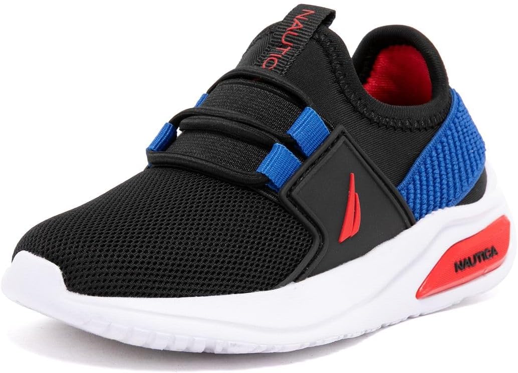 Nautica Kids Athletic Slip-On Sneakers - Comfortable Bungee Running Shoes for Boys and Girls - Stylish and Supportive Footwear for Active Kids (Big Kid/Little Kid/Toddler)