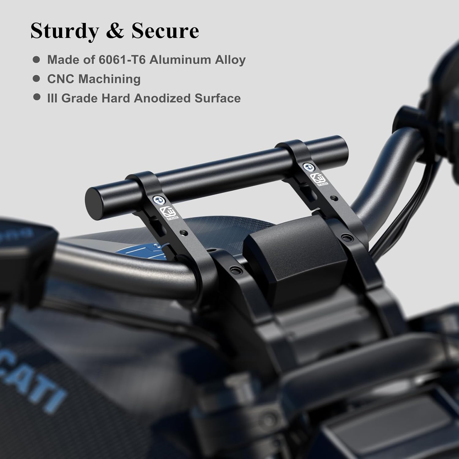 BRCOVAN Aluminum Alloy Handlebar Extender Extensions with 8'' Long Cross Bar with Double Clamp Mounting Base Fit 0.875'' / 1'' / 1.125'' / 1.26'' Handlebars for Bike Bicycle Motorcycle Scooter ATV - Image 2