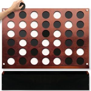 Swooc Games® – Wall Mounted Giant 4 in A Row – 60% Quieter – Jumbo Size Wall Games – Game Room Game, Accessories and Decor – Garage and Basement Decor – Large Connect – Four in a Row for Kids & Adults