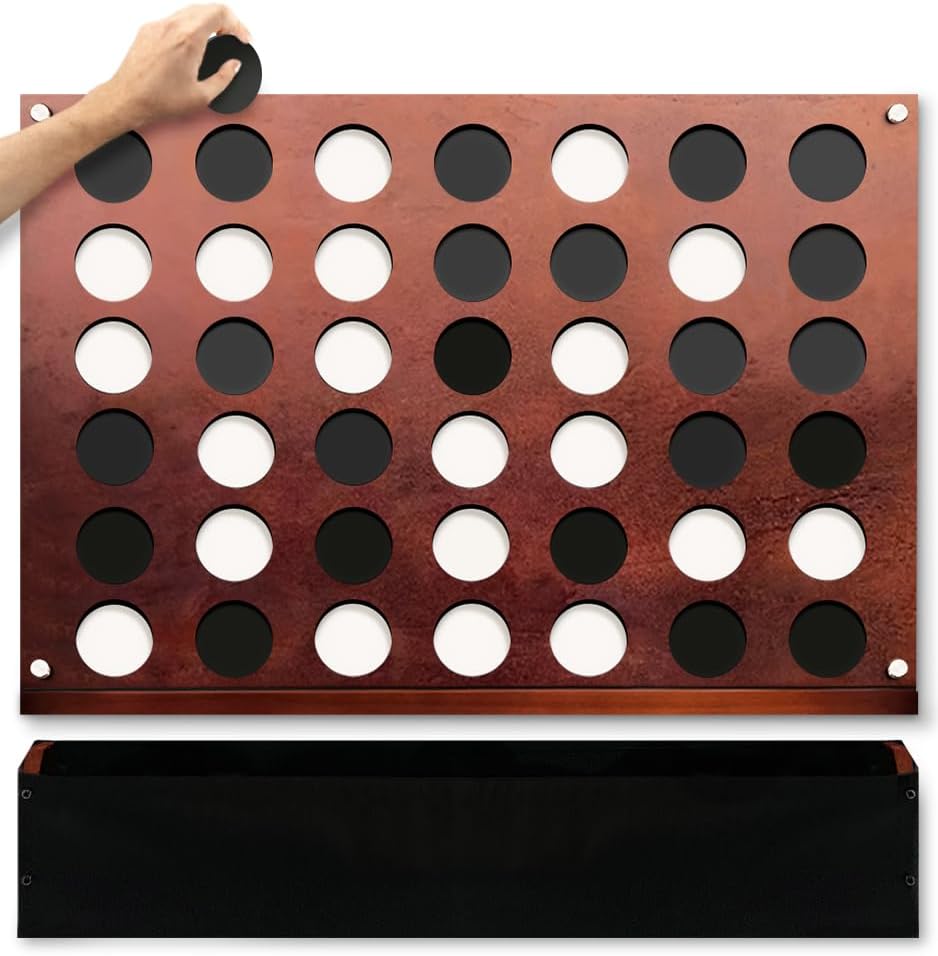 Swooc Games® – Wall Mounted Giant 4 in A Row – 60% Quieter – Jumbo Size Wall Games – Game Room Game, Accessories and Decor – Garage and Basement Decor – Large Connect – Four in a Row for Kids & Adults Swooc Games® – Wall Mounted Giant 4 in A Row – 60% Quieter – Jumbo Size Wall Games – Game Room Game, Accessories and Decor – Garage and Basement Decor – Large Connect – Four in a Row for Kids & Adults