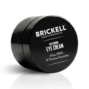 Brickell Men’s Restoring Under Eye Cream for Men, Anti Aging Eye Balm To Reduce Puffiness, Wrinkles, Dark Circles, Crows Feet & Eye Bags, Caffeine, Hyaluronic Acid & Protein Peptides, 0.5oz, Unscented