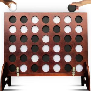 SWOOC Games – Giant Four in a Row (All Weather) with Carrying Case & 60% Quieter Design – Giant Connect Game Outdoor for Adults and Family – 4 in a Row Life Size Yard Games for Kids and Adults