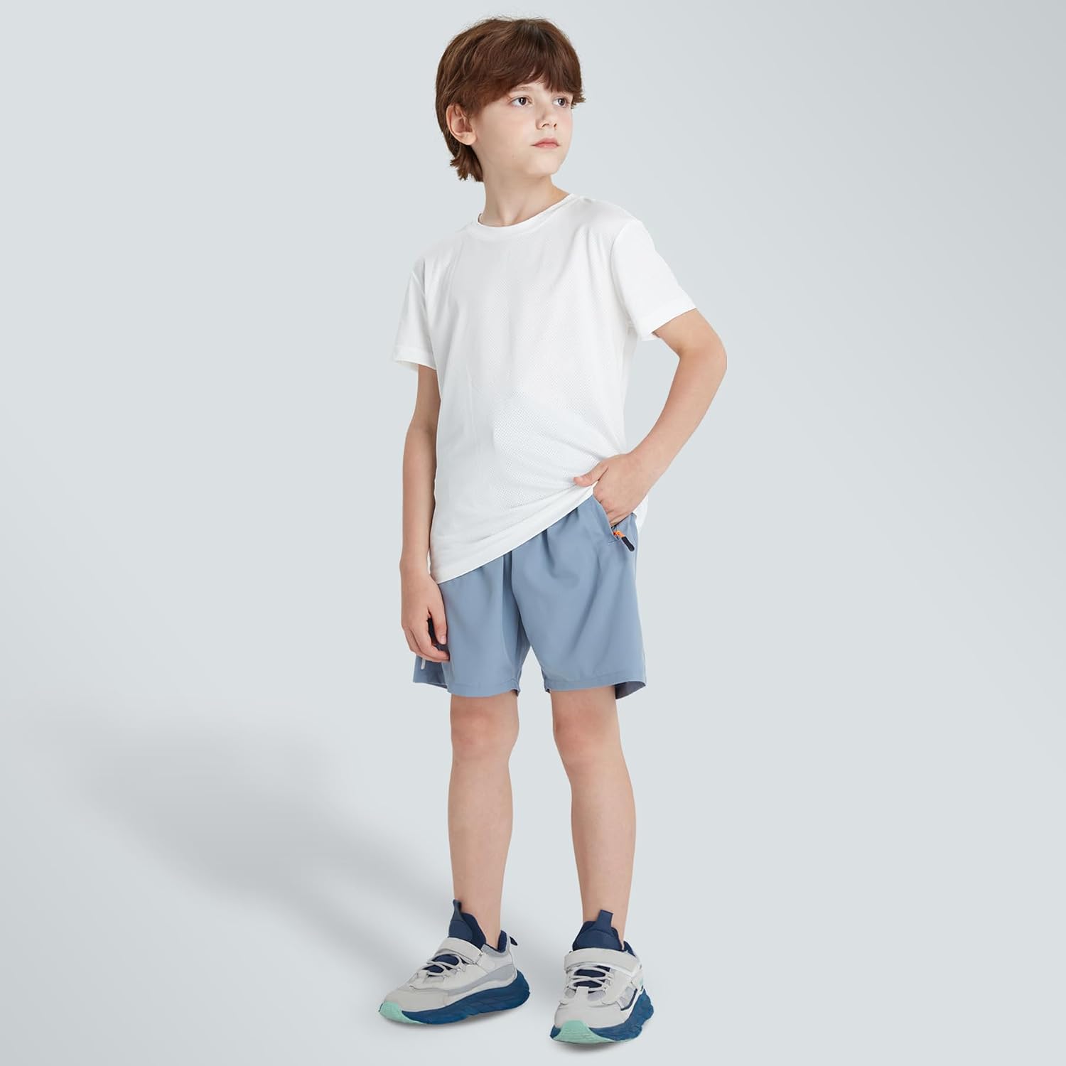Boys Shorts Quick Dry Athletic Running Shorts with Zipper Pockets - Image 3