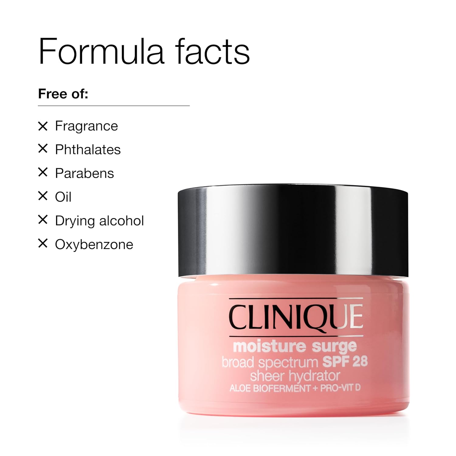 Clinique Moisture Surge Broad Spectrum SPF 28 Sheer Hydrator Face Moisturizer With Hyaluronic Acid, Aloe Bioferment + Provitamin D | Hydrating + Protecting - Image 6