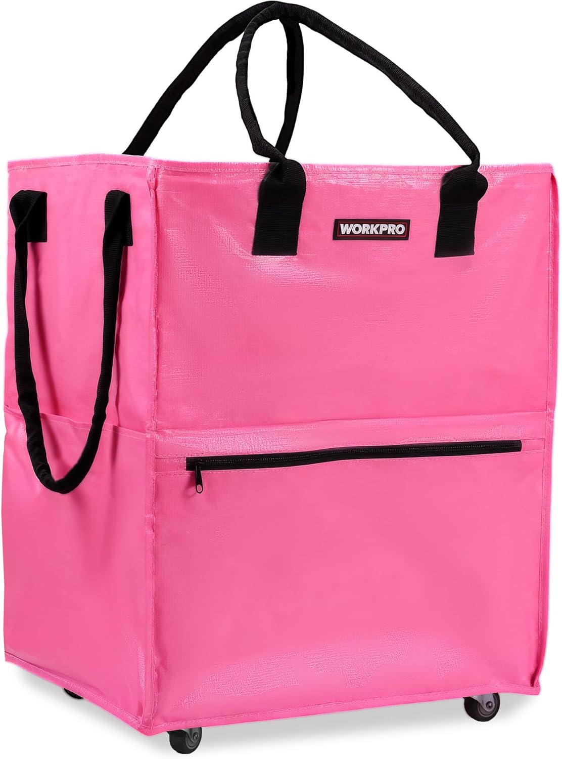 WORKPRO Large Rolling Grocery Bag, 36-Gallon Tote with 5 Wheels, 110 lbs Capacity, Dual Carry, Wide Zipper & Extra Storage for Shopping, Laundry & Moving - Image 8