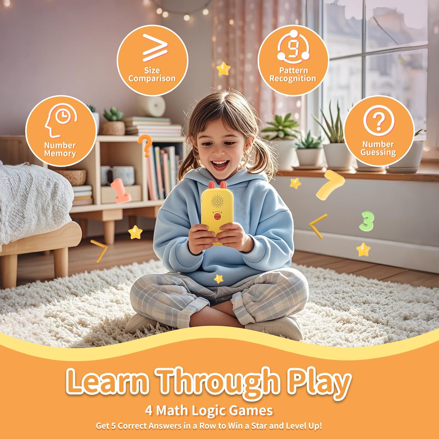 alilo Math Games for Kids Ages 5-12, Portable Math Toys for Practicing Addition, Subtraction, Multiplication and Division, Fun Educational Toy with 5 Modes, 19 Math Games, and 50K Math Questions - Image 2
