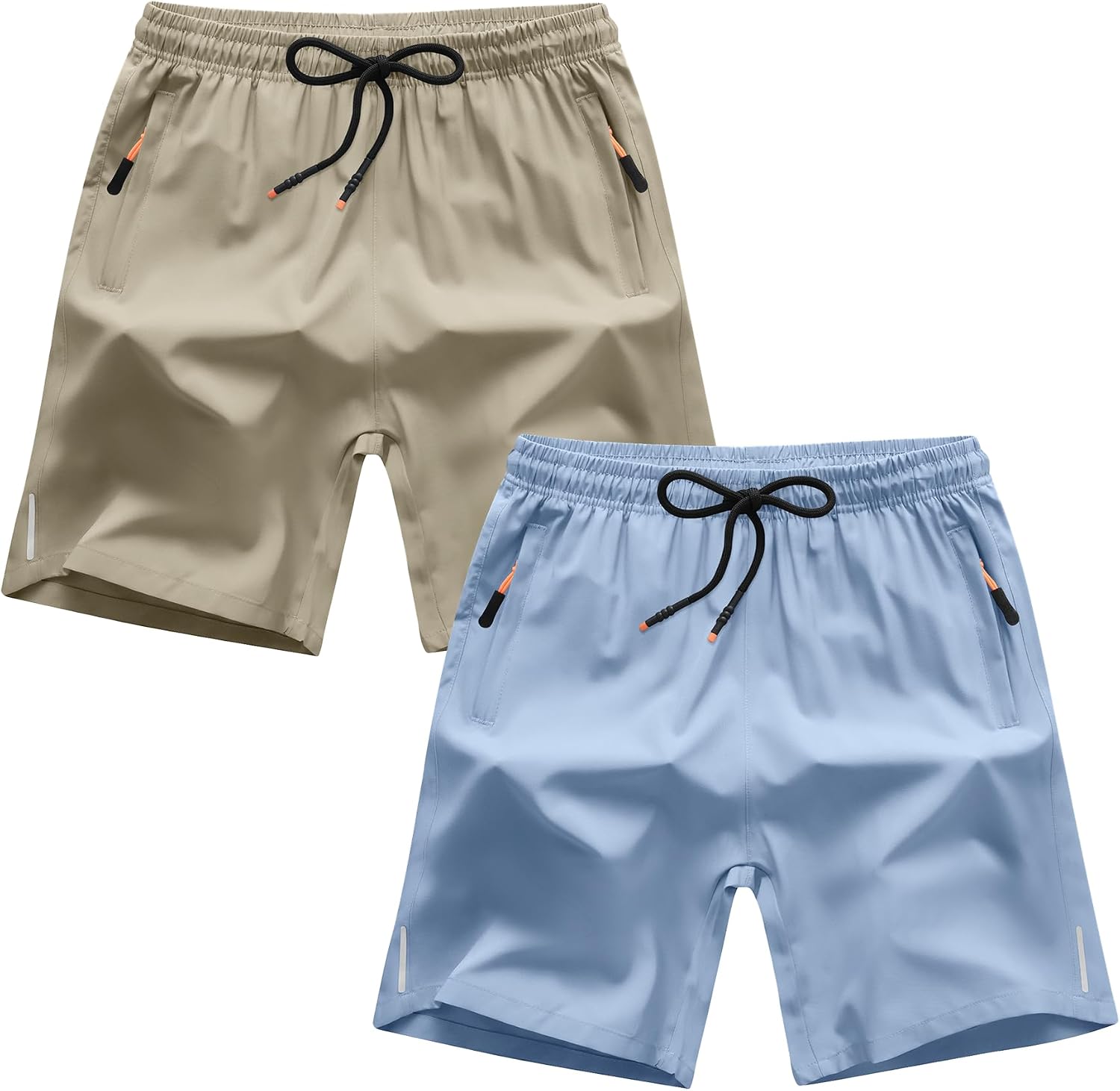Boys Shorts Quick Dry Athletic Running Shorts with Zipper Pockets - Image 2