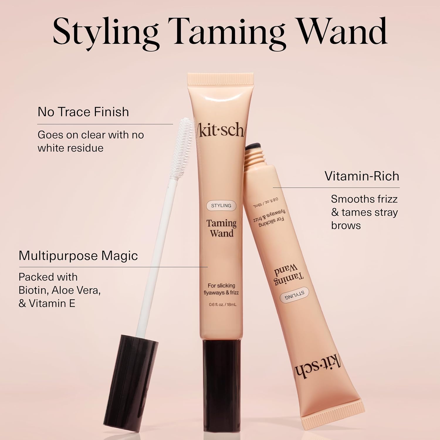 Kitsch Hair Taming Wand - Fly Away Stick For Hair with Biotin, Aloe & Vitamin E | Clear Hair Mascara for Flyaways, Slick Back Style | Travel Size | Ideal Gifts for Women - 18mL - Image 2
