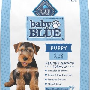 Blue Buffalo Baby Blue Natural Dry Food for Puppies, Healthy Growth Formula with DHA, Savory Chicken Recipe, 11-lb Bag