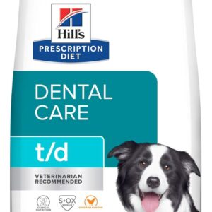 Hill’s Prescription Diet t/d Dental Care Dry Dog Food, Chicken, 25 lb. Bag