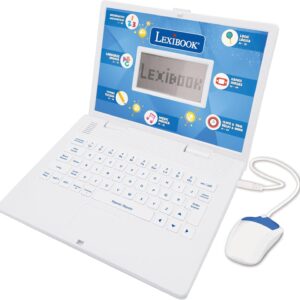 Lexibook – Educational and Bilingual Laptop Spanish/English – Toy for Children with 124 Activities to Learn Mathematics, Dactylography, Logic, Clock Reading, Play Games and Music – JC598i2