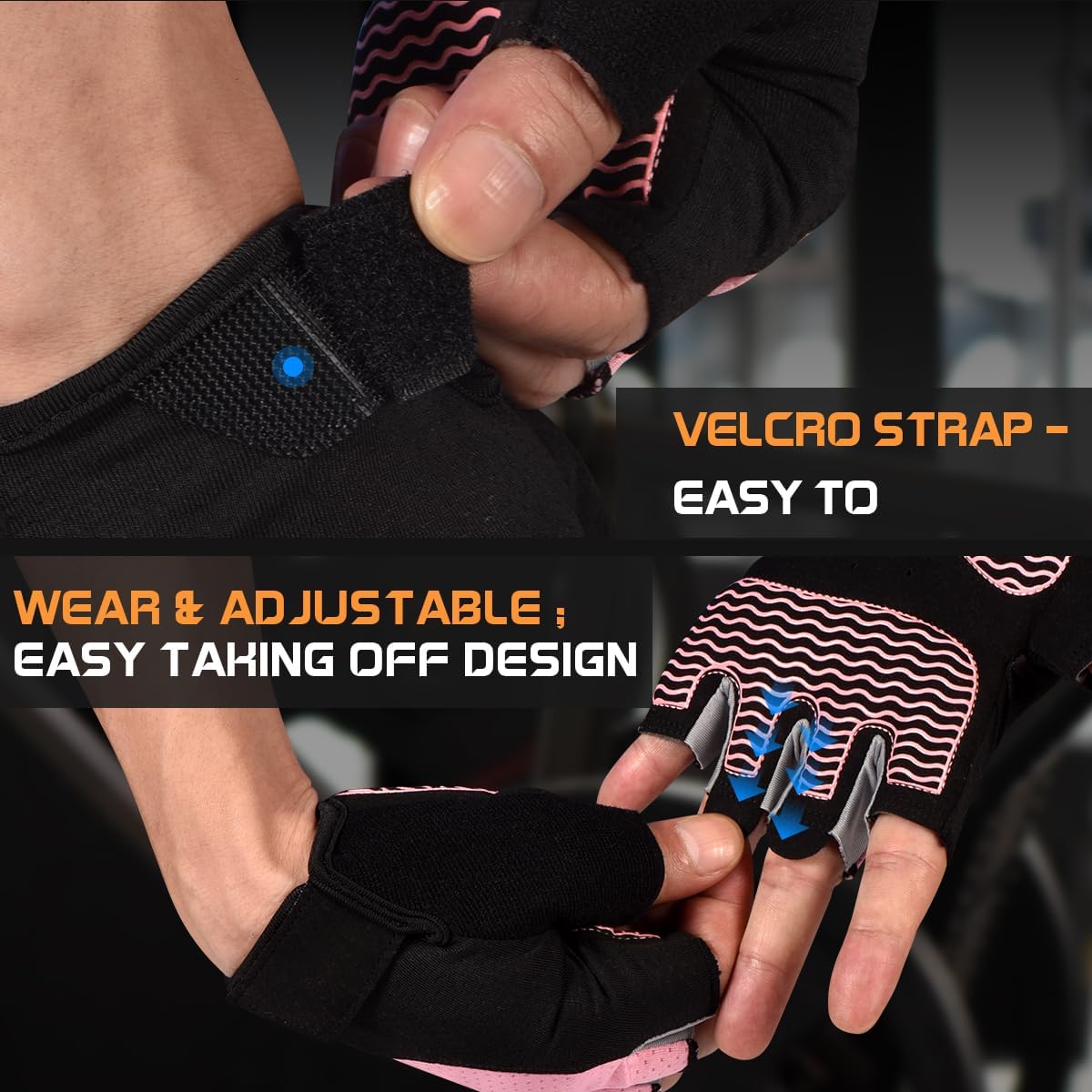sunnex Workout Gloves for Women - Breathable Weight Lifting Gloves with Non-Slip Silicone Padding, Fingerless Gym Gloves for Cycling, Rowing, Pull Ups & Training (4 Sizes) - Image 4